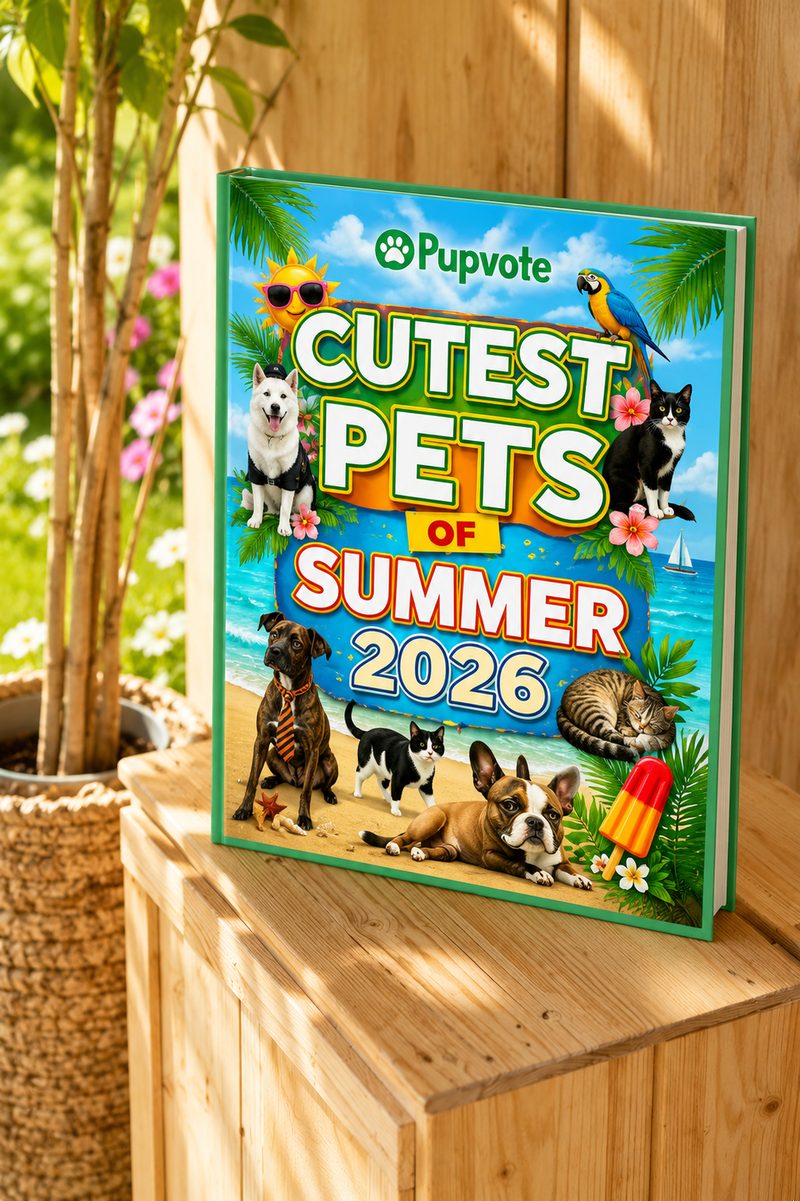 Cutest Pets of Pupvote Summer 2026 book standing